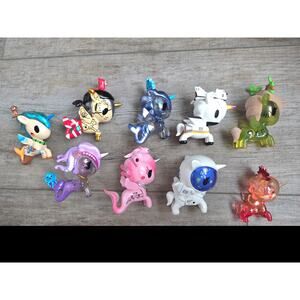 Lot of 9 Rare Tokidoki Unicorno Vinyl Figures - Collectible Art Toy Set